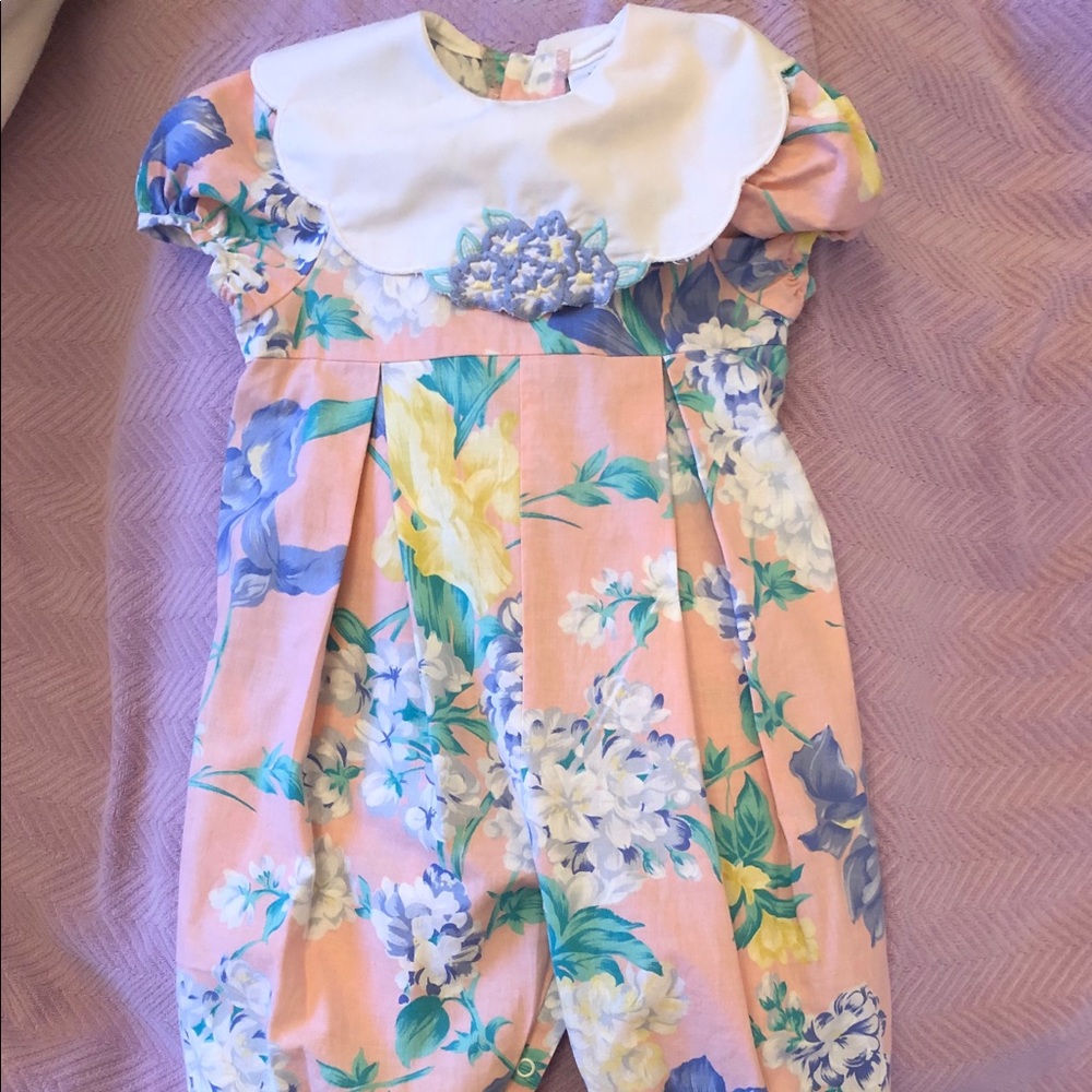 Hartstrings Floral One-piece Romper